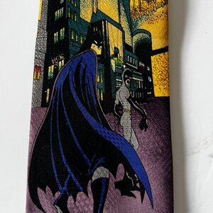 Batman and Catwoman Gotham City Vintage Style Tie